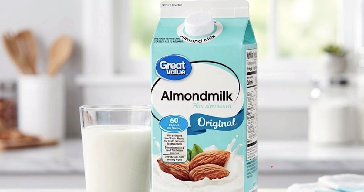 Carton of plant-based refrigerated beverage, representing the recalled Silk and Great Value products
