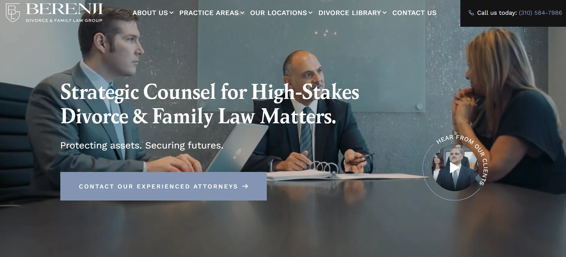 Berenji Divorce & Family Law Group homepage — a multi-attorney Los Angeles family law practice