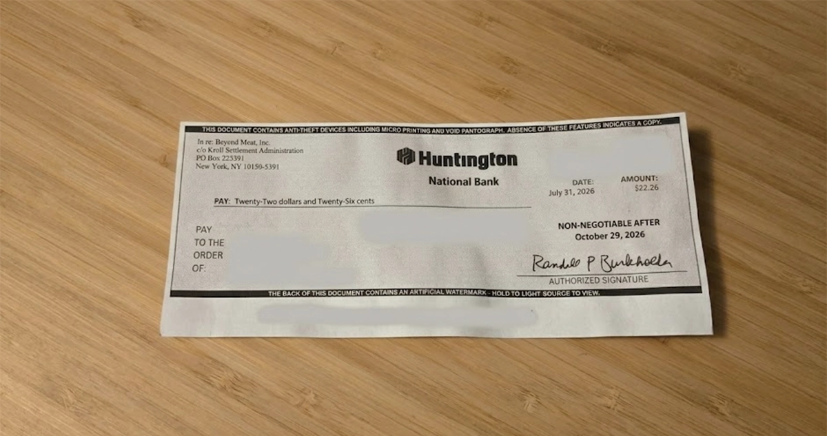Beyond Meat Settlement Payments: Claimants Report $22.26