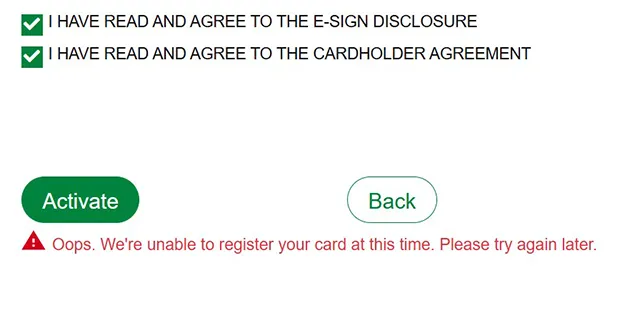 Blackhawk Prepaid Card Error