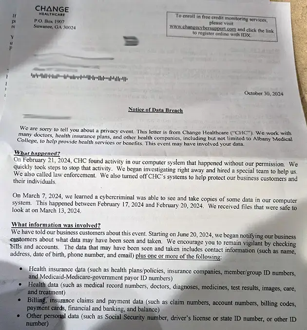 Change Healthcare Data Breach Settlement