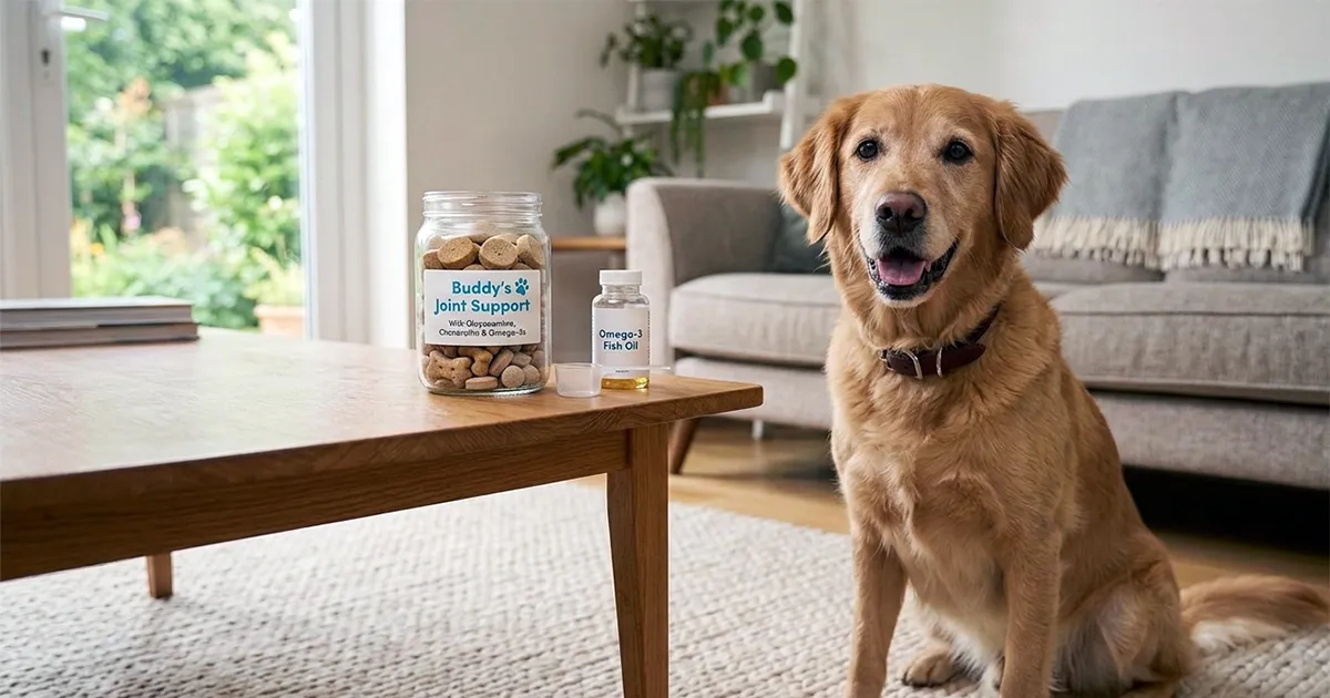 Dog resting on a floor — Cosequin dog joint supplement settlement status 2026