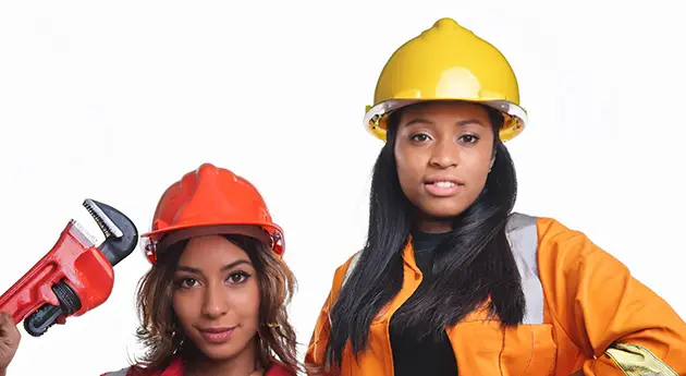 Two utility field workers in hard hats, representing the Hydromax USA Washington job postings class action settlement