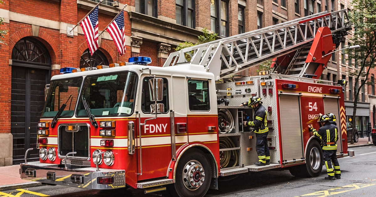 Fire truck, illustrating the fire truck price-fixing antitrust class action against Oshkosh, REV Group and Rosenbauer
