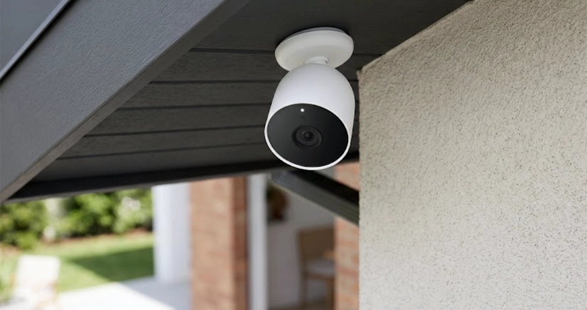 Facial-recognition mesh mapping a person's face, illustrating the Google Nest Familiar Face Detection class action lawsuit