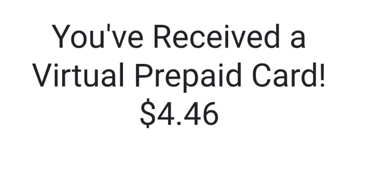 Pine-Sol settlement payment notice reading You've Received a Virtual Prepaid Card $4.46