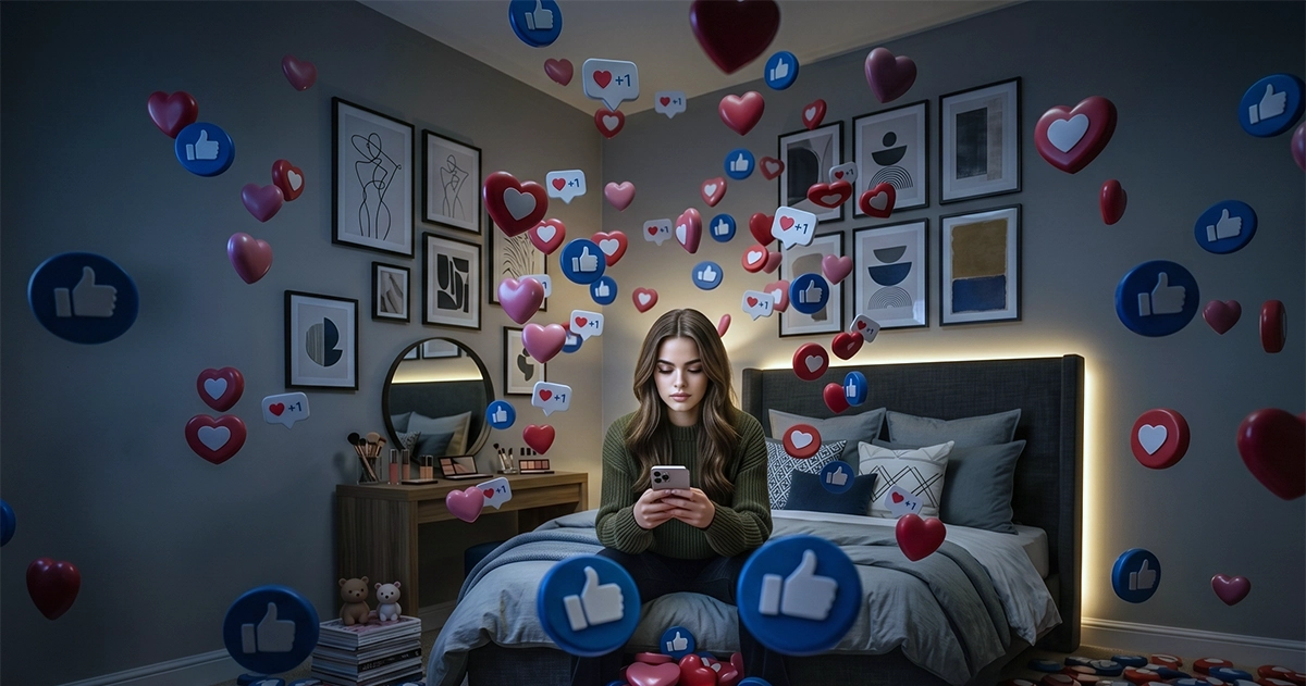 A person scrolling social media on a phone after a pedestrian accident